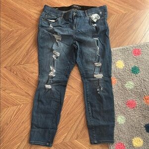 Stylish Distressed Blue Jeans